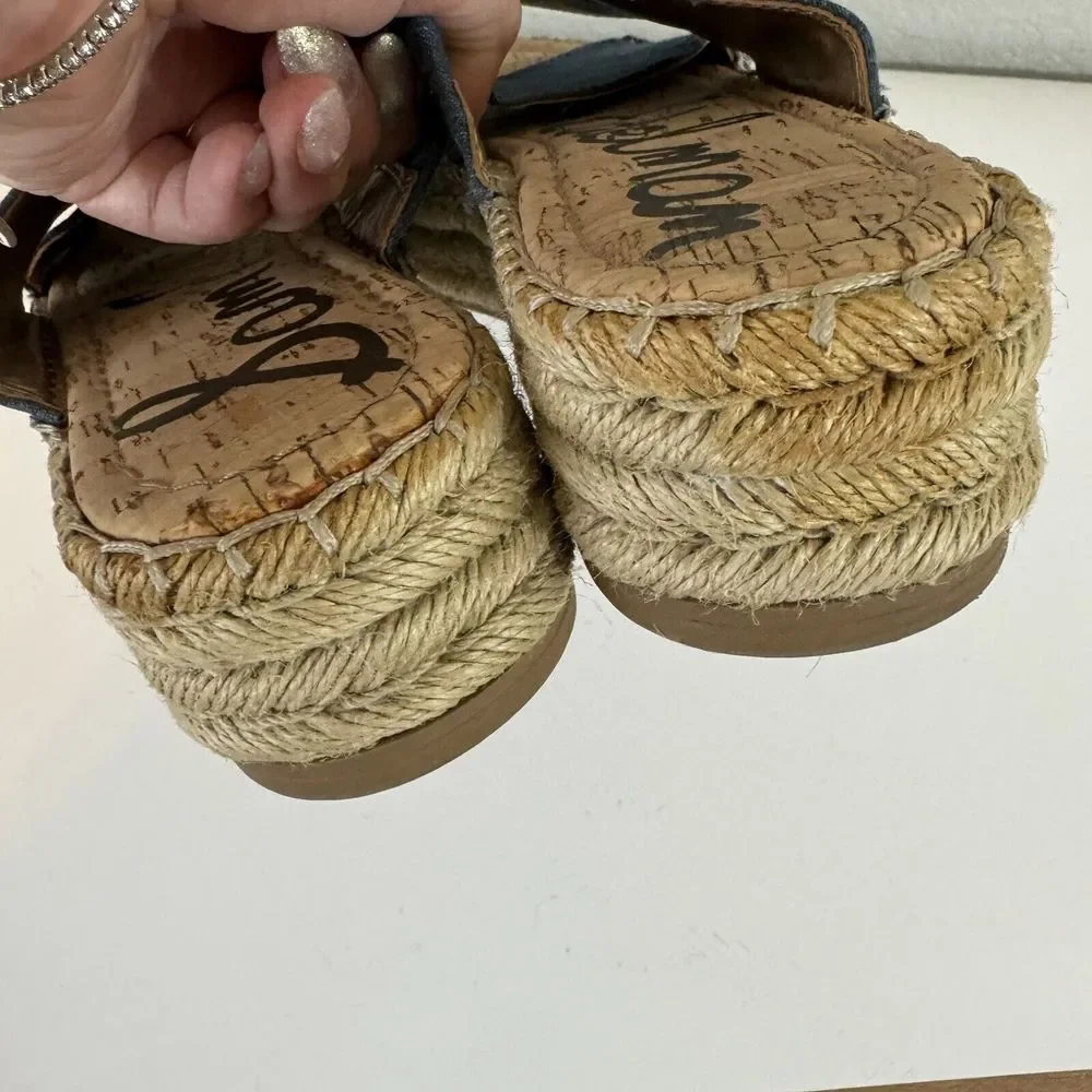 Sam Edelman Natty Womens Slide‎ Platform Espadrille shoes sz 7.5 sandals